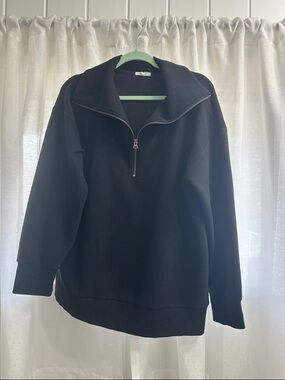 Maurices Black Quarter-Zip Pullover Sweatshirt